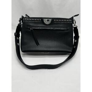 Brighton Jessie Cross Body Bag Black Purse Travel Office Adjustable Straps Bling